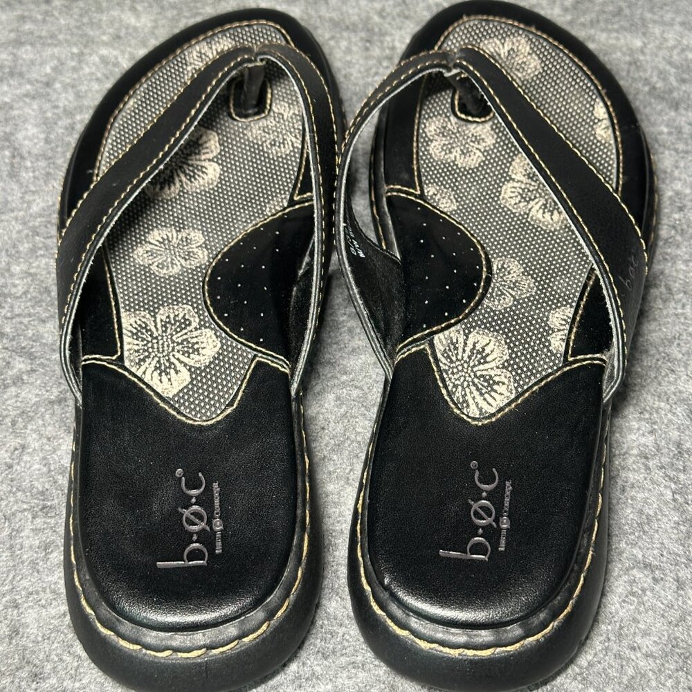 boc Black Floral Thong Sandals - Picture 5 of 12